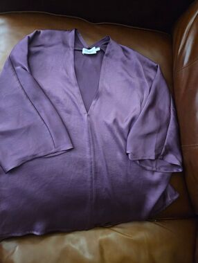 The Reset V-Neck Satin Blouse Medium